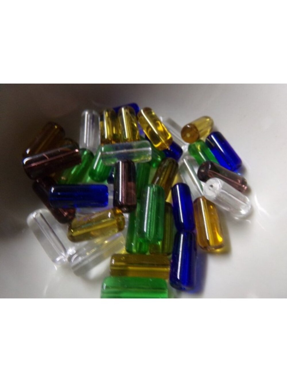 Mixed Color Tube Glass Beads